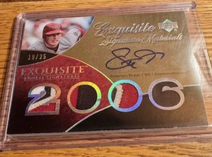 2007 UD Exquisite Rookie Signature Materials Patch Auto Stephen Drew /25 Red Sox - Picture 1 of 1