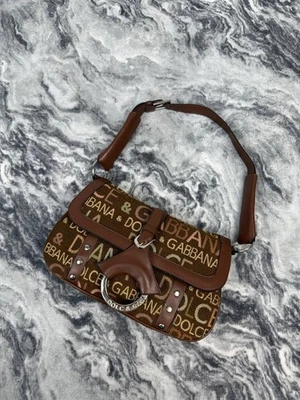 Mini bolso de hombro vintage Dolce & Gabbana Y2K marrón Foto 1 de 4