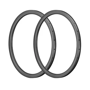 700C 30-45MM Depth Carbon Bike Wheel Rims Tubeless Road Bike 24 Holes Single Rim - Picture 1 of 19