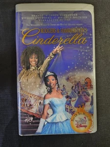 DISNEY Cinderella VHS Clamshell Whitney Houston Brandy Rogers & Hammerstein's - Picture 1 of 7