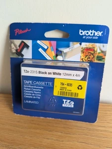 Brother TZe-231s Black on White 12mm Laminated P-Touch Labelling Tape - Picture 1 of 2