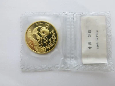 1994 1/2 oz China gold panda Small Date 50 yuan mint sealed Chinese coin - Image 1 of 2