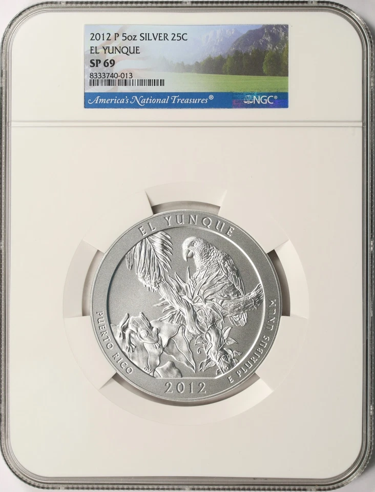 2012-P El Yunque ATB 5 oz Silver Quarter 25c NGC SP69 - Image 1 of 4