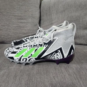 adidas Men’s Size 13 Freak 23 Mismatch Football Cleats Black/White/Green GW1750  - Picture 1 of 14