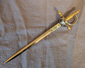 Vintage Toledo Spanien Damaszener Rapier Schwert Brieföffner 8,5" - Bild 1 von 5