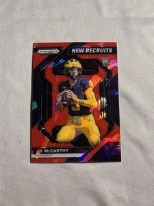 2024 Panini Prizm Draft Picks New Recruits J.J. McCarthy #NR-JMY Red Ice🔥🔥 - Bild 1 von 3