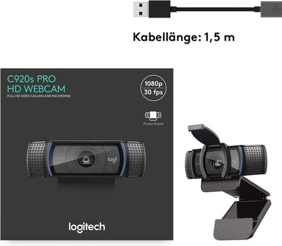 Logitech C920s HD Pro Webcam 1080p – Autofokus, Privacy-Shutter – Neu & OVP - Bild 1 von 4