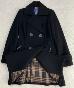 Burberry Blue Label Women's Pea Coat Wool Black size 38 (XS) Fast Ship - Picture 1 of 20
