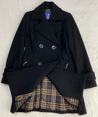 Abrigo de lana negro Burberry Blue Label para mujer talla 38 (XS) envío rápido Foto 1 de 4