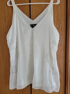White House Black Market ärmelloses Tank Damen XL Perlen Edelsteine - Bild 1 von 5