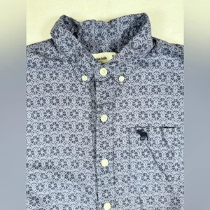 ABERCROMBIE & FITCH KIDS Boys' Blue Floral Short Sleeve Casual Button Down 11/12 - Picture 1 of 8