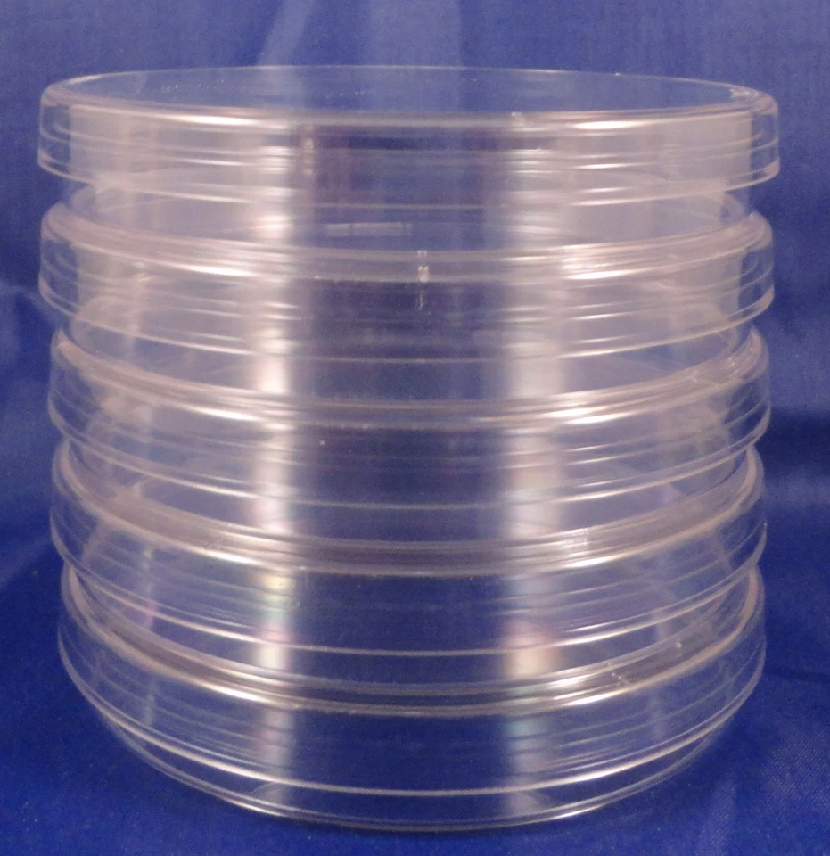 SEAWEED SOLUTION LABORATORIES 5, 100mm x 15mm Sterile Plastic Petri Dishes with Lids - Heavy Duty!!!
