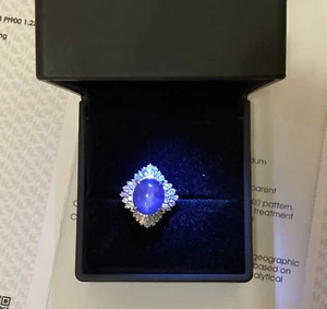 sapphire and diamond ring Platinum - Picture 1 of 5