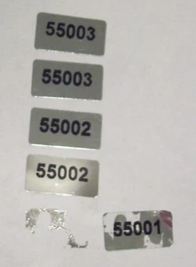 200 to 1000 Tiny Silver Matched Number Adhesive Label Sticker Seals - Picture 1 of 3