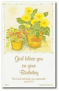 Postales Flores Amarillas x 12 - Cumpleaños con Texto Bíblico - Isaías 58:11 - H8988 - Imagen 1 de 1