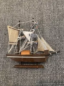 Vintage Model Sailing Ship - 15cm x 15cm - Picture 1 of 4