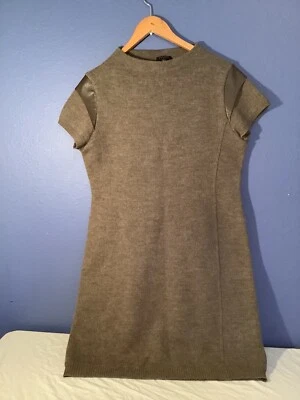 Escada Sport 100% virgin wool & lambs leather shift dress size Large - Image 1 of 4