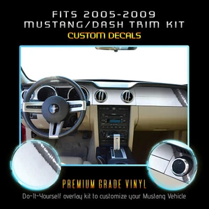For 2005-2009 Ford Mustang Interior Dash Trim Precut Vinyl Kit - Chrome Mirror - Picture 1 of 15
