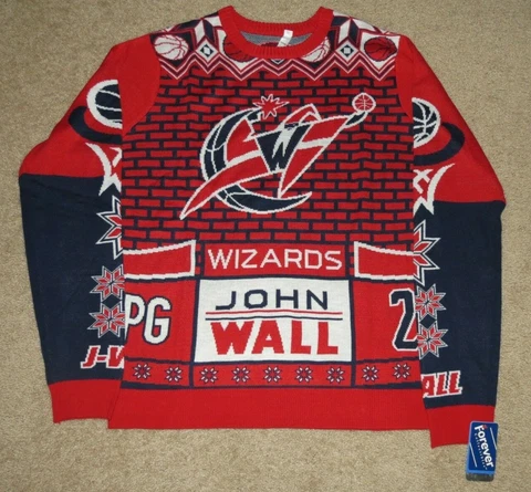 John Wall Washington Wizards Ugly Christmas Sweater Forever - 2XL XXL - New Cover