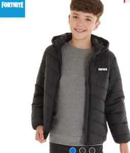 Fortnite Boys Black Puffer Gaming Jacket Black RRP £45 146-152cm 11-12 Years - Picture 1 of 6