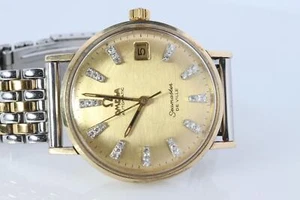 OMEGA Seamaster Diamond DeVille 14k Gold Omega Automatic SEAMASTER DEVILLE - Picture 1 of 7