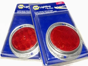Napa Truck Lite 41D Red Flush Mount Reflector Set Of 2 - Picture 1 of 7