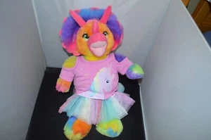 Triceratops Dinosaur Rainbow 16" Build a Bear Workshop BABW Plush Tie Dye I3 - Picture 1 of 4