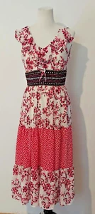 Taylor Boho Fit and Flare Tiered Dress Sz 2 Festival Cottage Prairie Y2K Style - Picture 1 of 11