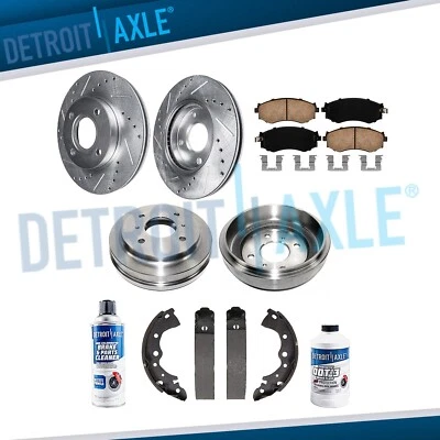 Front Brake Rotors + Pads for 2001 - 2006 Nissan SENTRA Rear Drums Brake Pad Kit - Image 1 of 4