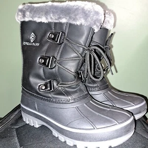 Traumpaar Förster Mädchen Winter Schneestiefel schwarz grau Gr. 4 flauschig neu ungetragen - Bild 1 von 12