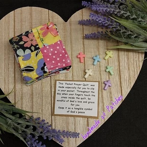 Pocket Prayer Quilt Sympathy Gift Remembrance Religious Gift Mini Quilt Pray God - Picture 1 of 5