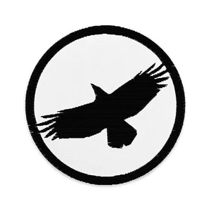 Flying Raven Black Bird Embroidered Patch Gothic Clothing Iron On Applique - Picture 1 of 1