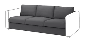 IKEA VIMLE Cover For 3-Seat Section, Hallarp Grey 704.960.97 NEW - Picture 1 of 7