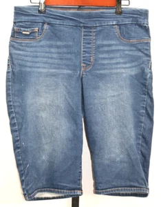 Nine West Jeans Dark Blue Heidi Pull On Skimmer Shorts Size 14 RN#89828 - Picture 1 of 4