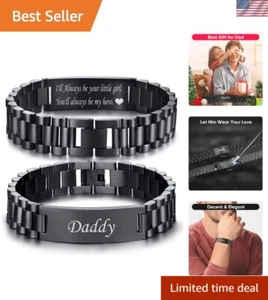 Custom Engraved Stainless Steel Bracelet - Perfect for Dad on Any Occasion - Picture 1 of 11