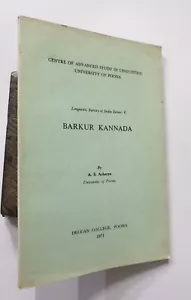 Acharya, A.S: Barkur Kannada. Deccan College, Poona, 1971. 102p - Imagen 1 de 9