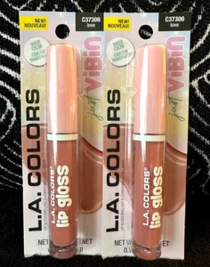 2pk LA COLORS JUST VIBIN LOVE C37306 RICH NUDE MOCHA PINK LIP PLUMPING LIPGLOSS - Picture 1 of 9