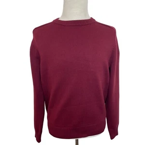 J.Crew Men's Wine Red Crewneck Plush Knit Fabric Sweater Sz L- NWT - Picture 1 of 7