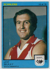 1982 AFL WAFL SCANLENS FOOTBALL CARD - 10 Joe McKAY (SOUTH FREMANTLE) NM/EXCE