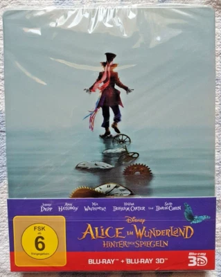 Alice im Wunderland: Hinter den Spiegeln (3D+2D) Steelbook NEU OVP  Johnny Depp - Bild 1 von 2