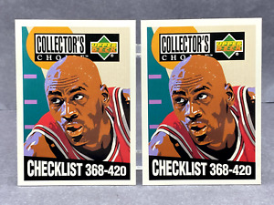 1994-95 UD Collectors Choice MICHAEL JORDAN lot de 2 cartes 420 pli sans pli comme neuf