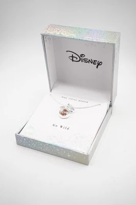 Disney Minnie Mouse “Go Wild”  Fine Silver Plated Halloween Necklace NEW - Image 1 of 4