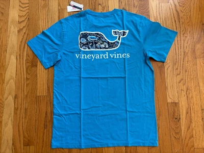 NWT Men's Vineyard Vines Keel Blue Sea Life Whale Pocket T-Shirt Size M, L - Image 1 of 4