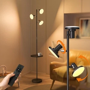 Floor Lamp with Shelf 3-Light Standing Tree Lamp Independent Control Modern D... - Picture 1 of 8