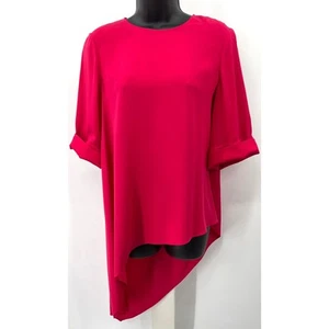 St. John 95% Silk Asymmetrical Blouse Women's Size M/L Petite - Picture 1 of 5