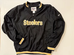 Pittsburgh Steelers Vintage 1990s Reebok Pullover 1/4 Zip Jacket NFL XL - Picture 1 of 7