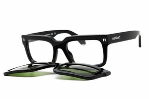 OFF WHITE CLIP ON2 OERI130C99PLA0011055 Sunglasses Black Frame Green Lens 54mm - Picture 1 of 4