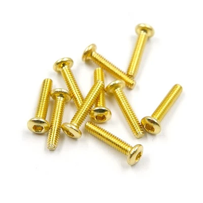 Yeah Racing Stainless Steel Gold Coated Hex Socket Button Head Machine Screw (M2 - Image 1 of 2