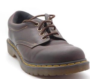 Dr Martens Boston Footwear Distressed Leather Shoes Slip On Lace Up Logo Size 9 - Picture 1 of 11