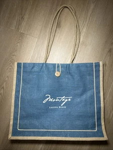 Montage Laguna Beach Tote Bag Resort Logo Sackleinen Jute Shopper Öko Reise NEU - Bild 1 von 5